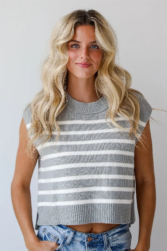 Cozy Classic Striped Sweater Top Hip Women's Retro