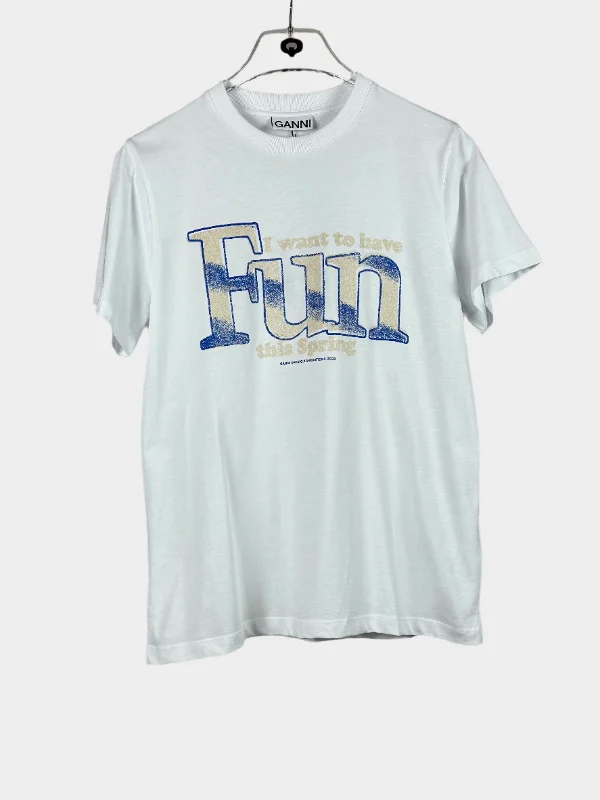 Responsible Ganni Printed T-shirt Practical Women's Quick - dry