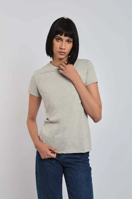 Women Shirt - Grey Melange Sustainable Organic