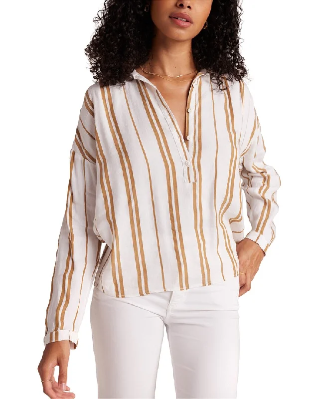Bella Dahl Shirred Shoulder Linen-Blend Pullover Relaxed Women's 