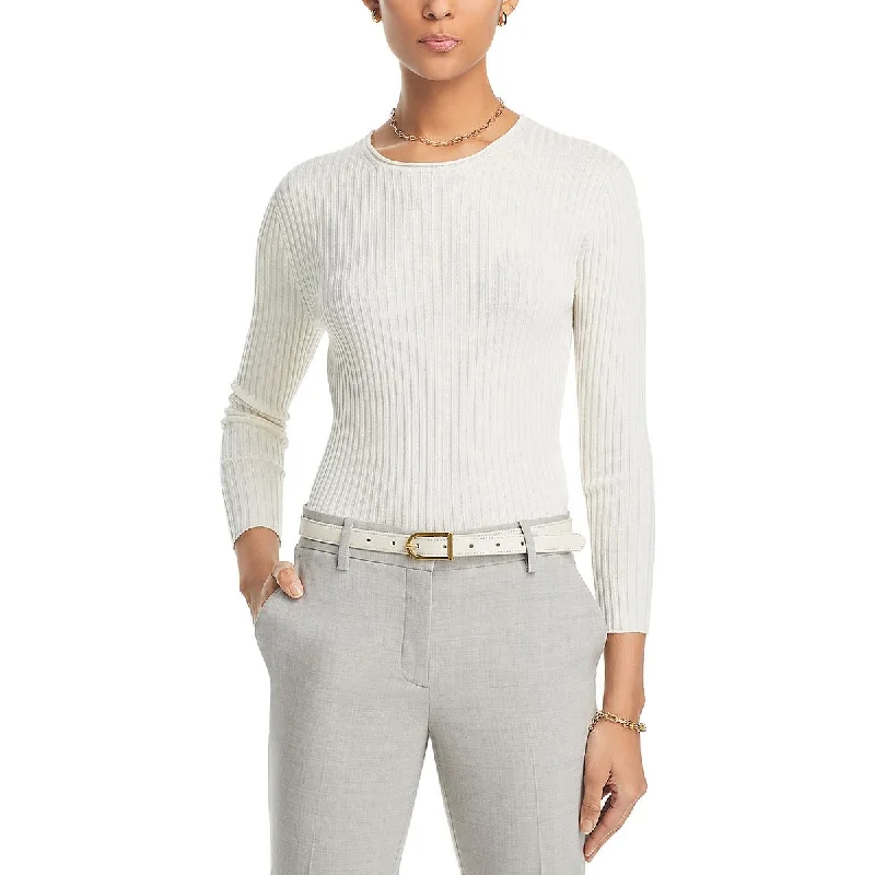 Womens Merino Wool Ribbed Pullover Sweater Refined Women's Classic 