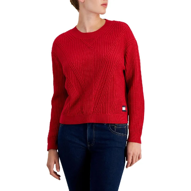 Womens Crew Neck Long Sleeve Crewneck Sweater Cashmere