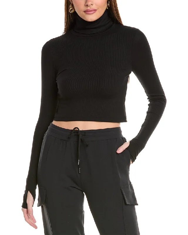 Splits59 Jackson Rib Cropped Turtleneck Top Cool Women's Skate