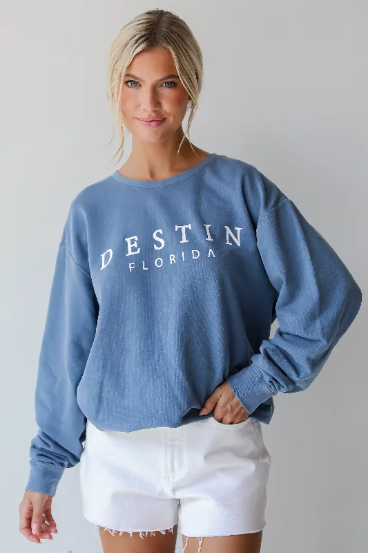 Denim Destin Florida Sweatshirt Monochromatic All - in - one