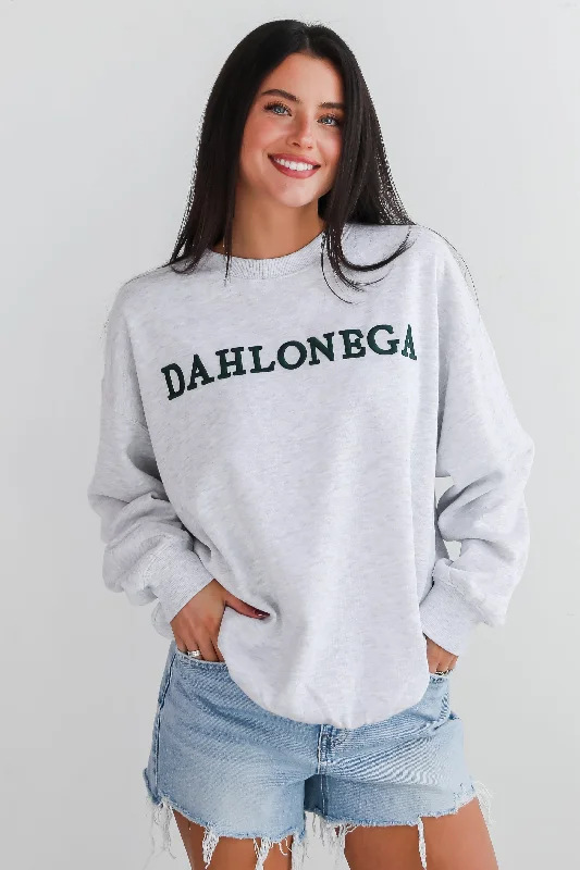 Heather Grey Dahlonega Embroidered Sweatshirt Sporty Women's Tennis