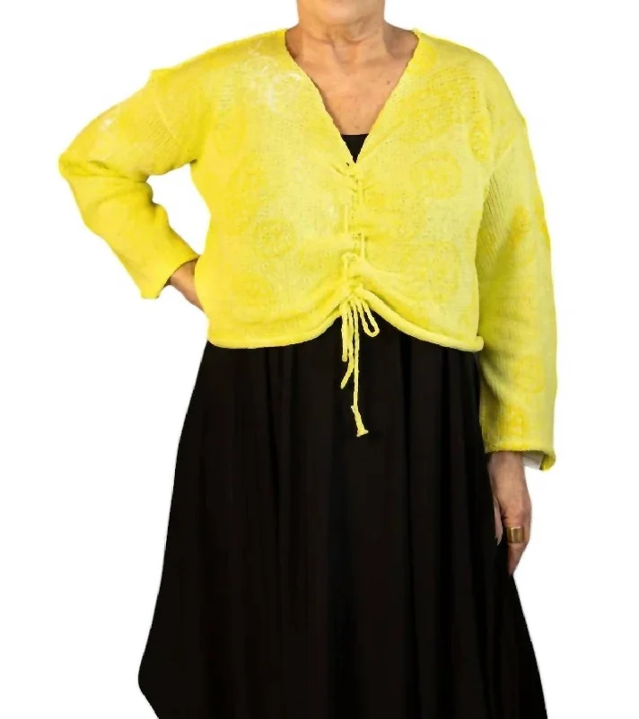 Ruche Sweater In Lemon Cozy Women's Winter