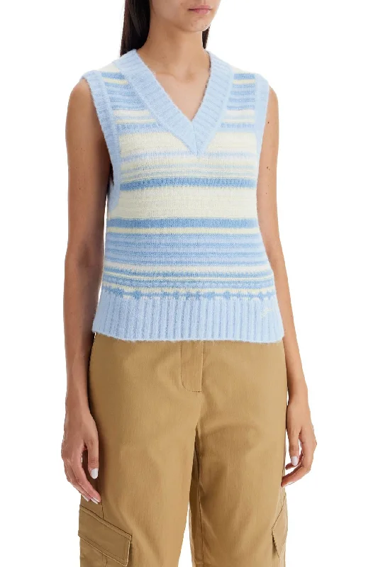 Ganni "Soft Striped Knit Vest With A Comfortable Gym