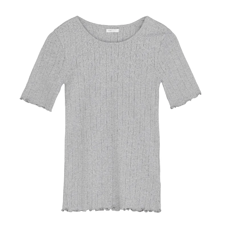Edie T-Shirt, Grey Melange Refined Women's Hand - crafted
