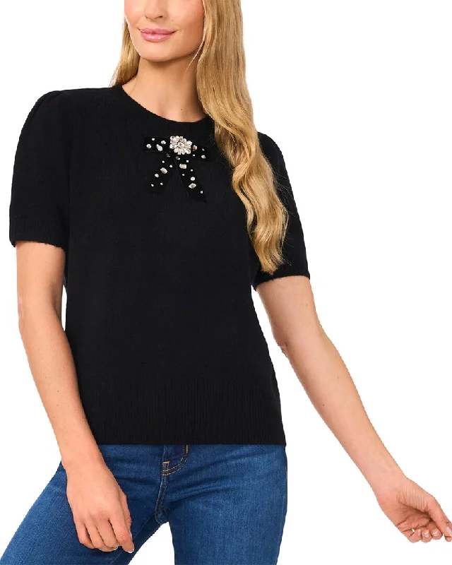 CeCe Ribbon Trim Sweater Elegant Women's 