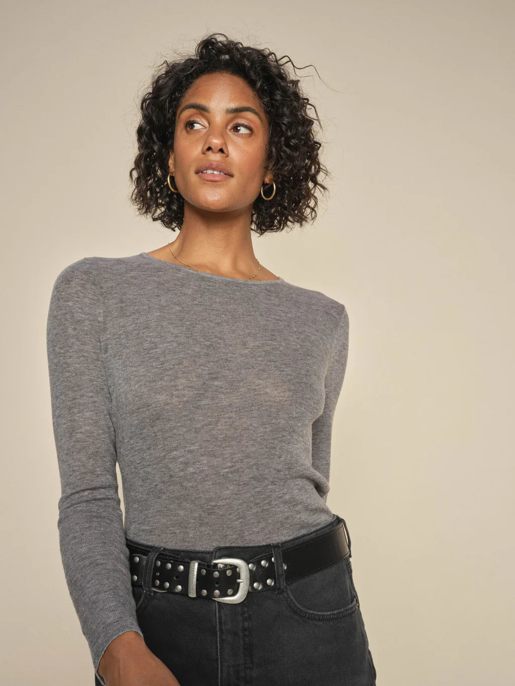 Mos Mosh Sharkskin Bouch O-neck Knit Youthful Women's Pop