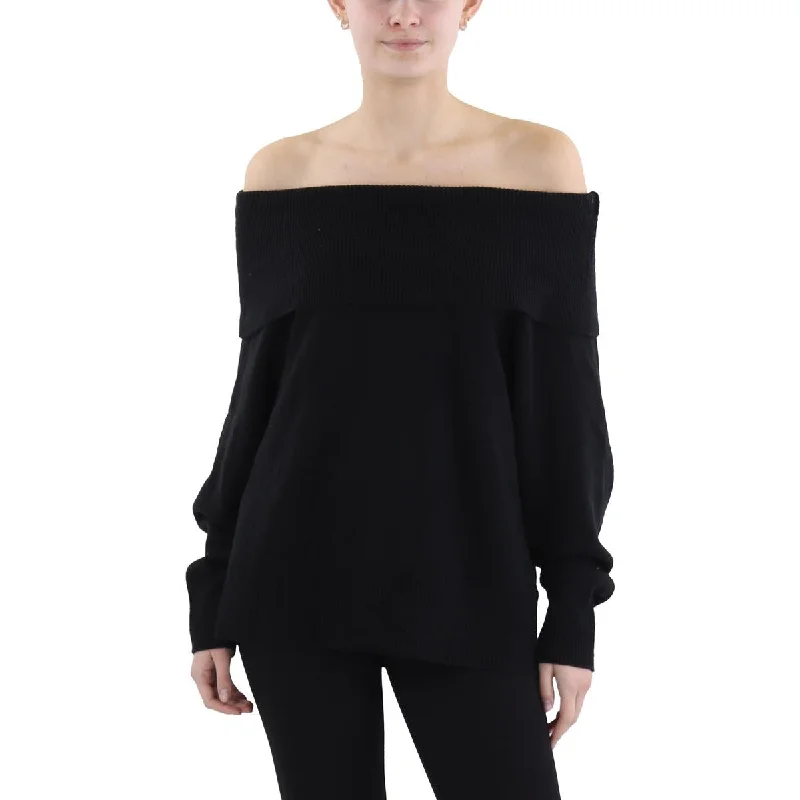 Womens Knit Ribbed Trim Pullover Sweater Sporty Women's Athleisure 