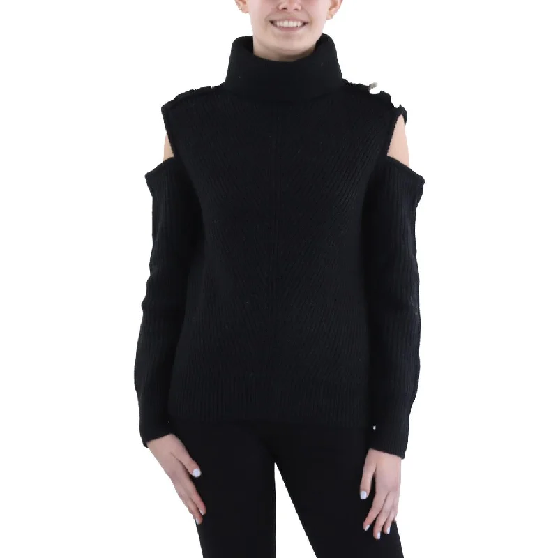 Womens Turtleneck Cold Shoulder Pullover Sweater Hip Women's Urban