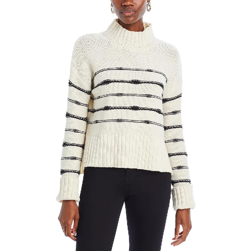 Womens Wool Knit Mock Turtleneck Sweater Refined Women's Hand - crafted