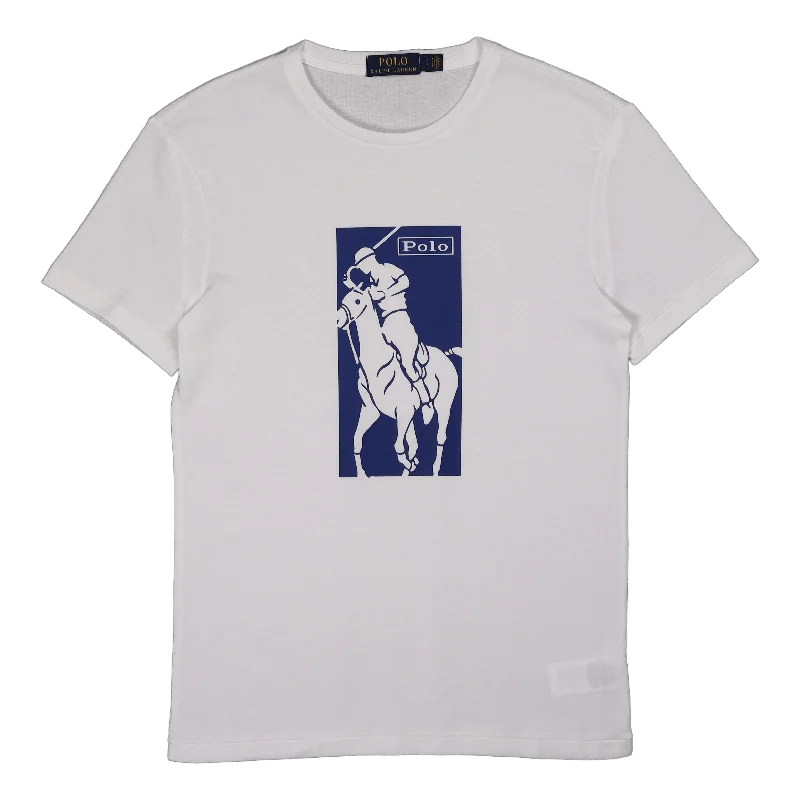 Custom Slim Fit Big Pony Logo T-Shirt White Feminine Women's Soft 