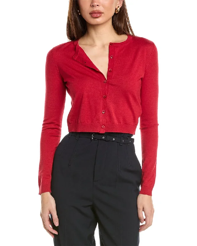 RED Valentino Wool, Silk, & Cashmere-Blend Cardigan Cool Women's Skate