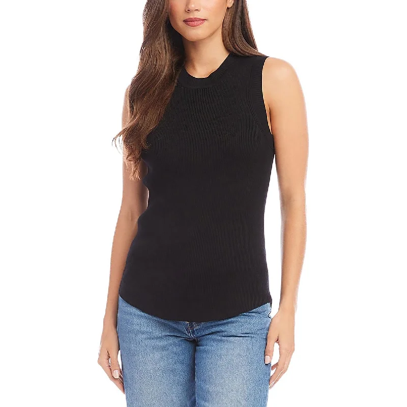 Womens Crewneck Sleeveless Sweater Vest Refined Women's Velvet