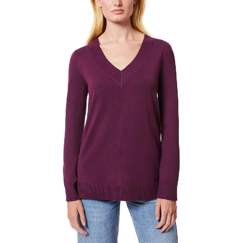 Womens Ribbed Viscose V-Neck Sweater Practical Women's Multi - 