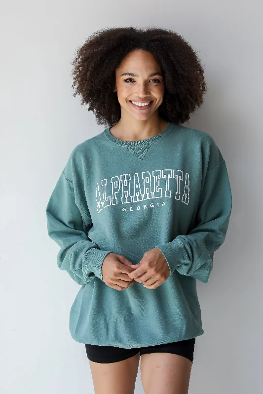 Seafoam Alpharetta Georgia Sweatshirt Relaxed Women's Beachy