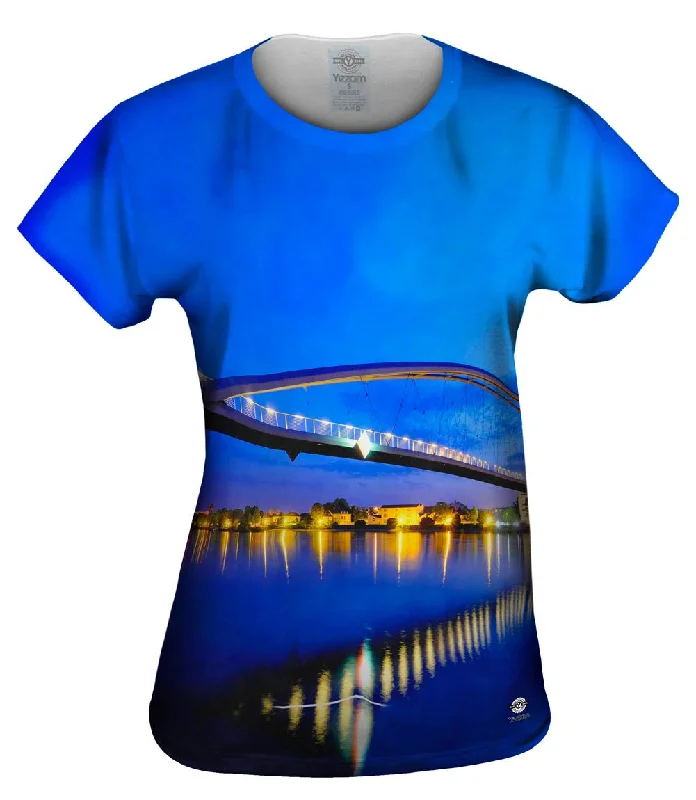 Architecture France Germany Switzerland Three Country Bridge Cool Women's Distressed
