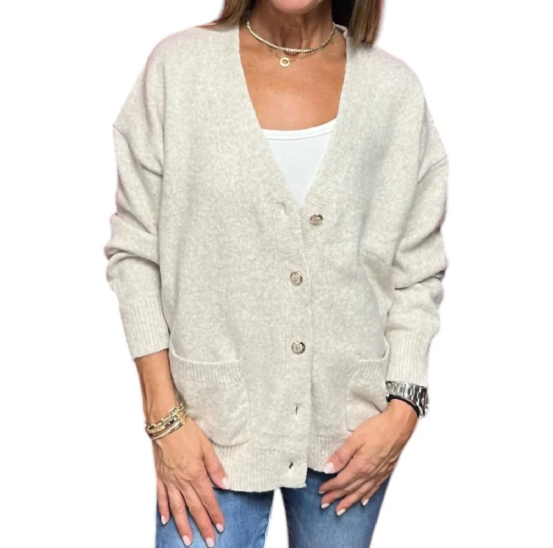 Brooklyn Oversized Cardigan In Oatmeal Modern Women's Tech