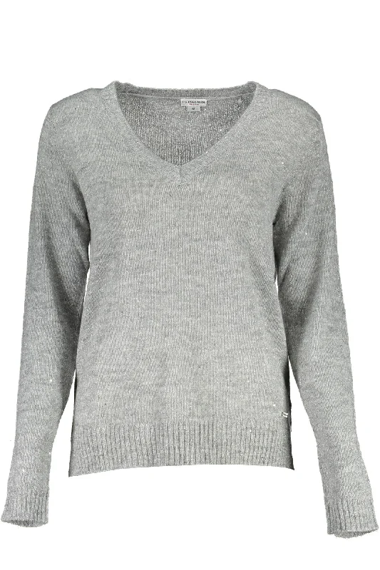 U.S. POLO ASSN. Elegant Long-Sleeved V-Neck Women's Sweater Athletic Women's 