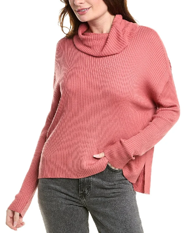 Splendid Georgie Cowl Neck Cashmere-Blend Sweater Trendy Women's Oversized