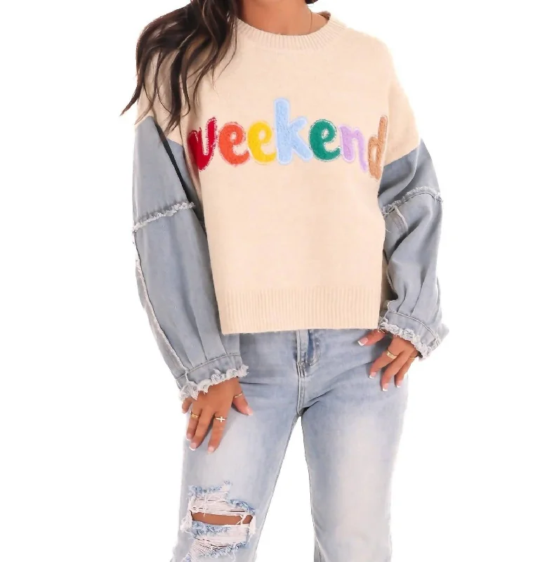 Weekend Vibes Sweater In Taupe Feminine Women's Soft 