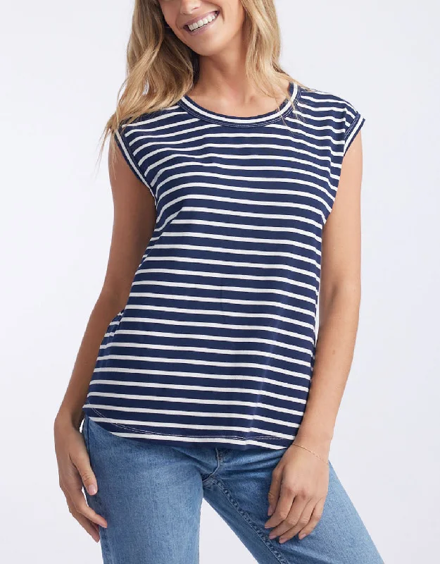 Cali Tank Top - Paris Stripe Artistic Women's Hand - painted