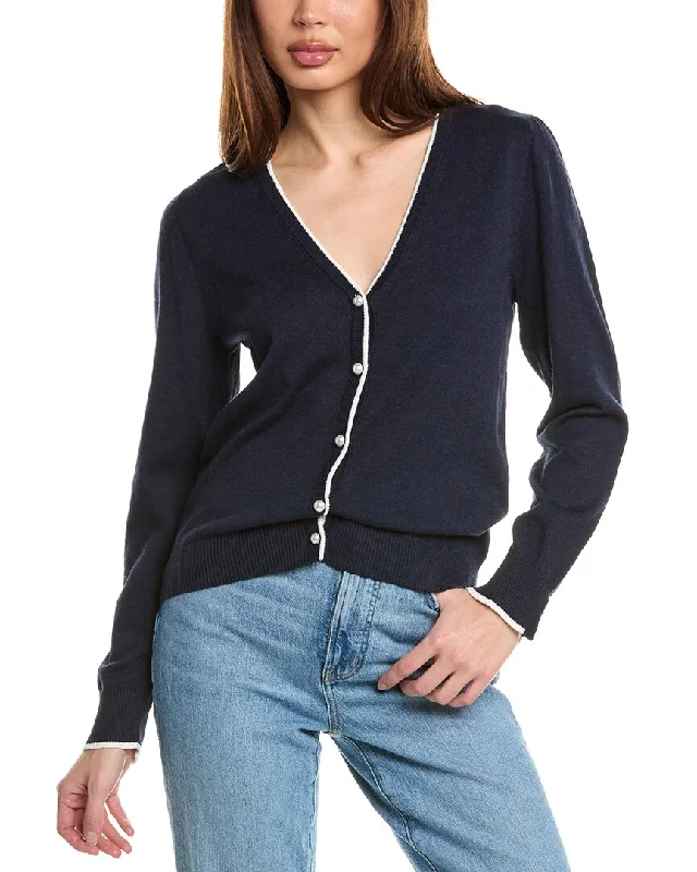 Hannah Rose Pearl Button Trimmed Cashmere-Blend Cardigan Country
