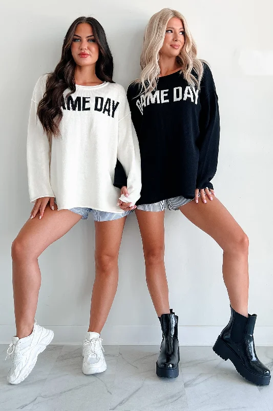 Stylish On The Sideline "Game Day" Sweater (Ivory/Black) Dynamic Women's Moto