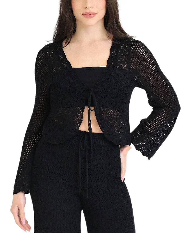 Crochet Tie Front Top Youthful Women's Anime - inspired