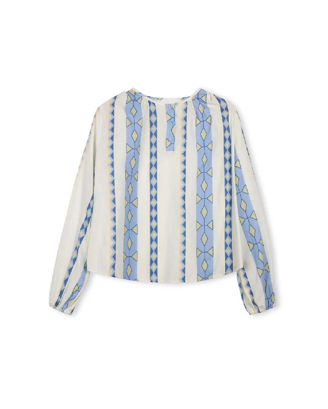 Mosaic Linen Blouse Country