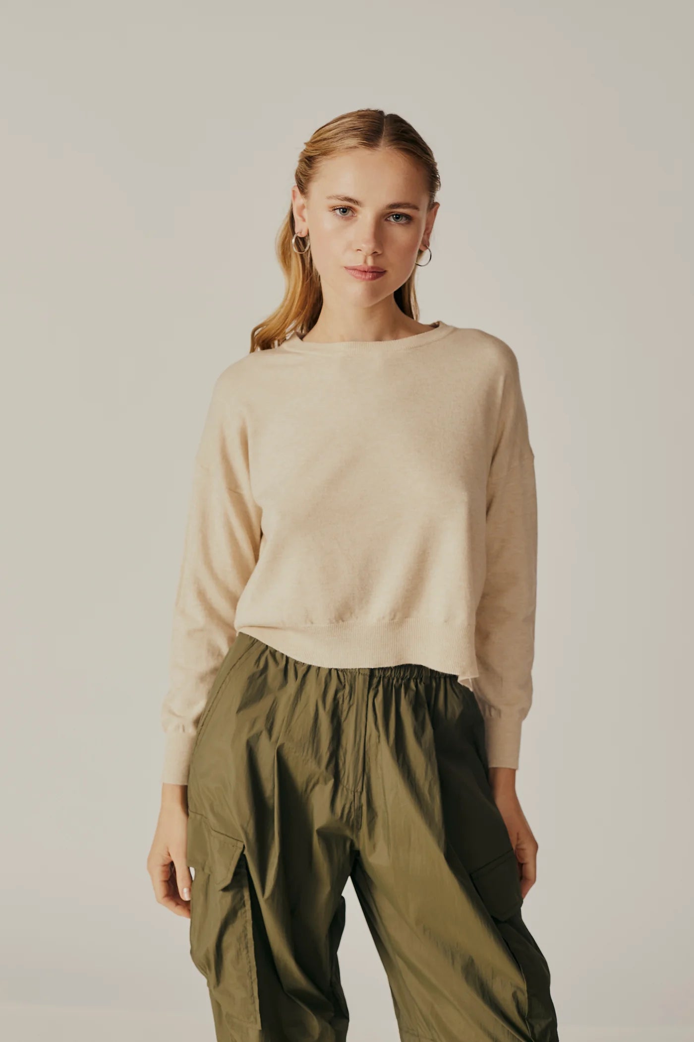 Polly Pullover - Ecru Melange Practical Women's Quick - dry