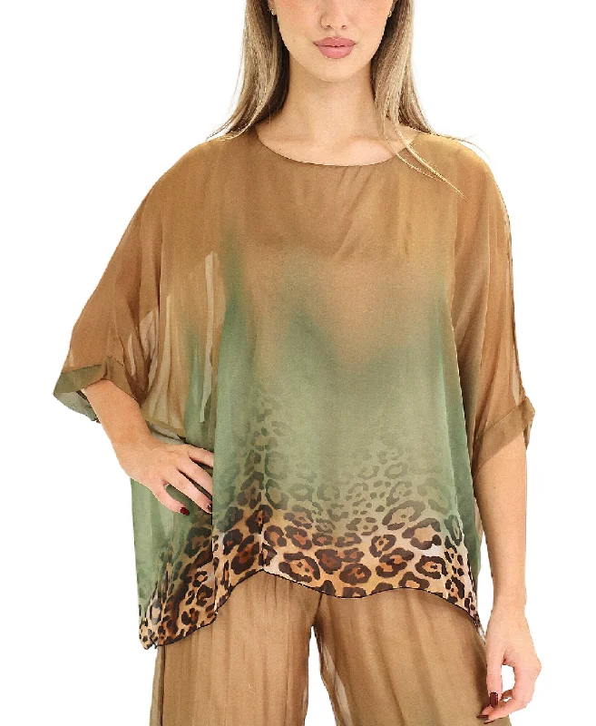 Silk Ombre Leopard Print Top Adventure