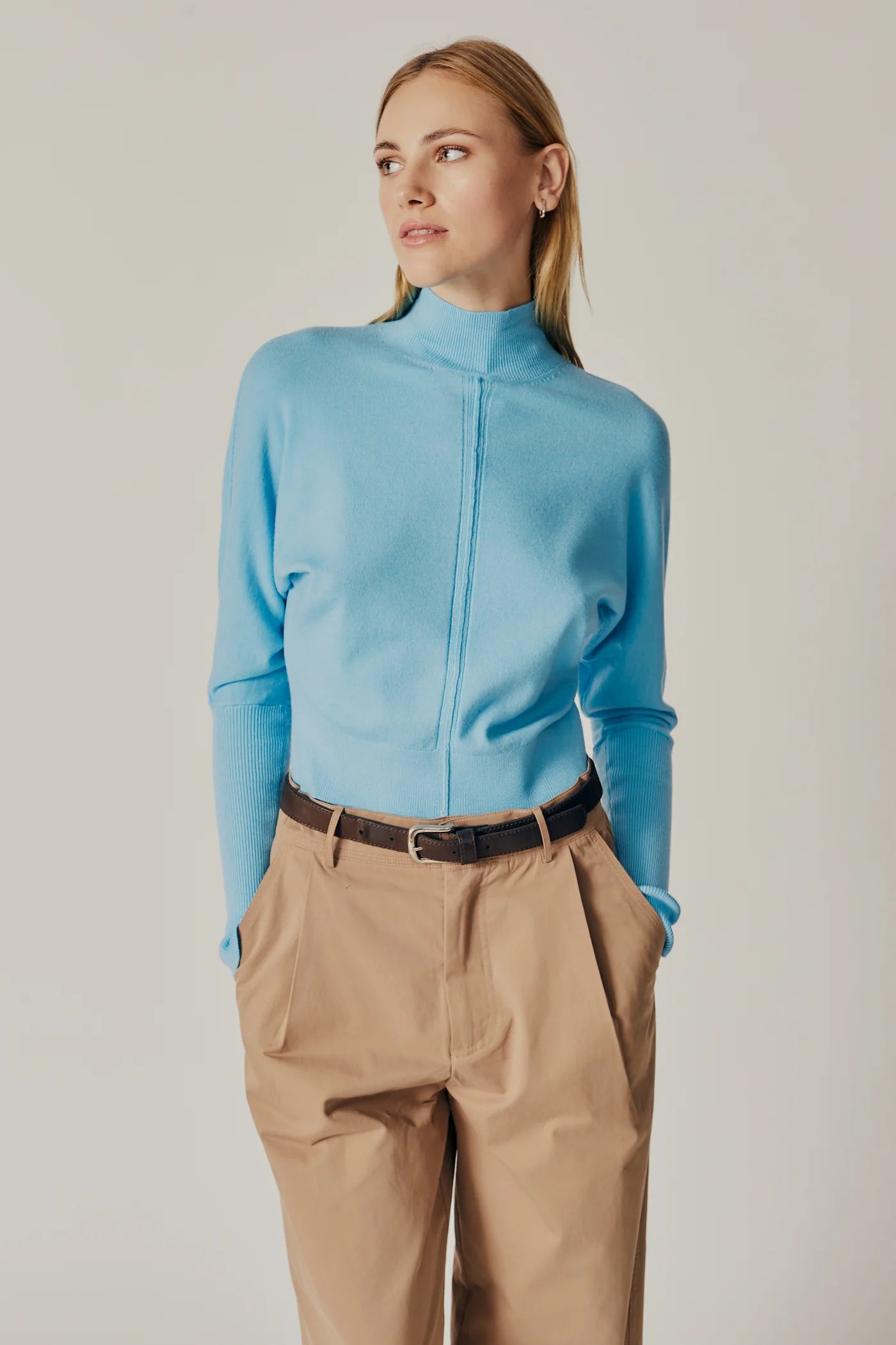 Campanula Turtleneck - Cyan Earthy Women's Hemp - based