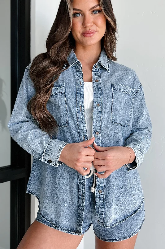 Nothing To Fear Washed Denim Chambray Shirt (Denim) garde