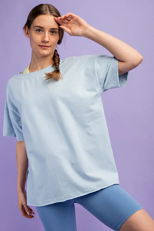Craig Reversible Oversized T-Shirt (Dusty Blue) French