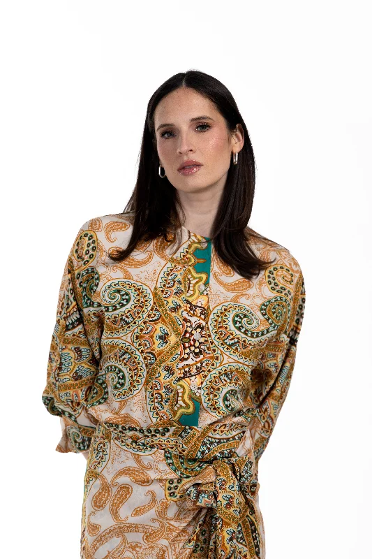 Lenger Printed Blouse Dapper Women's 1920S