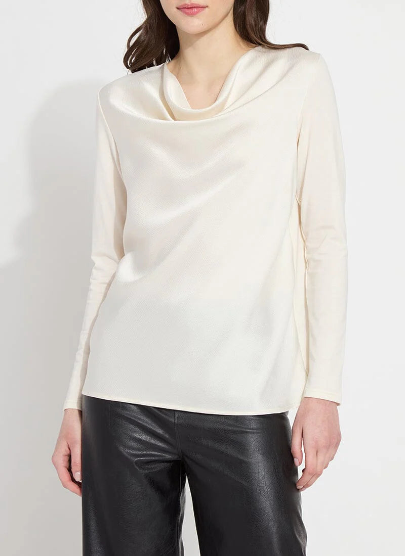 Ingrid Cowl Neck Top - Chalk Trendy Women's Oversized