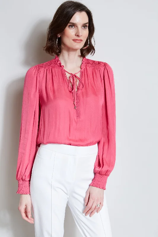 T-Tahari Embroidered Keyhole Shirt Athletic Women's High - 