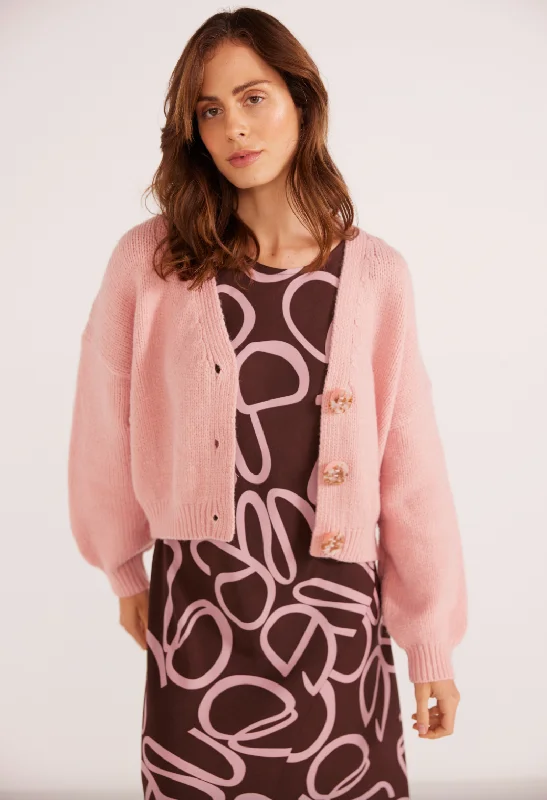 Rosie Relaxed Cardigan - Blush Pink Relaxed Women's Beachy
