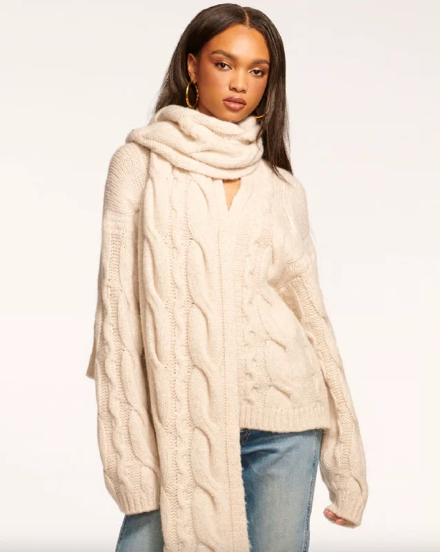 Agnes Convertible Cardigan Sweater & Scarf - Oatmeal purpose