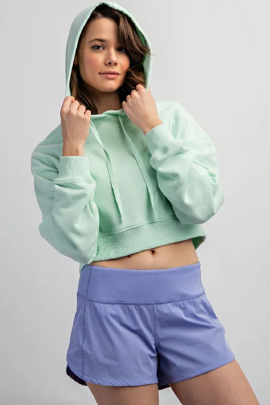 Dale Crop Hoodie (Mint) Monochromatic Office Style