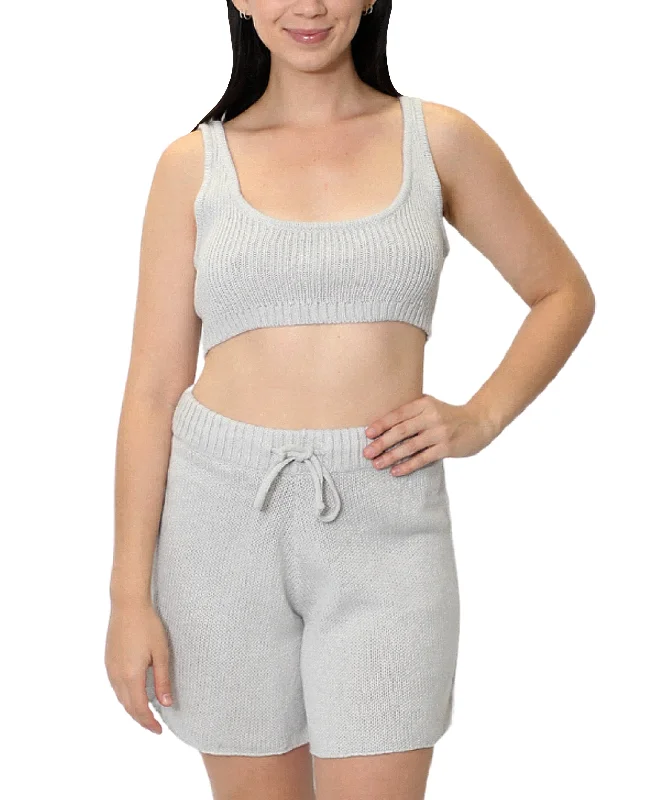 Ribbed Knit Bralette Top Sophisticated Women's Tailored