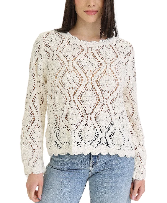Chenille Crochet Sweater w/ Pearls garde