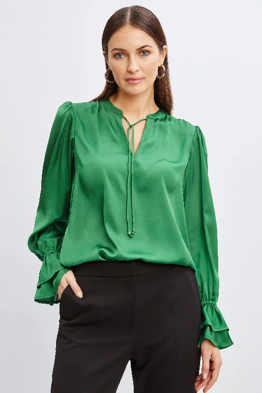 T-Tahari Airflow Tie Shirt Confident Women's Power