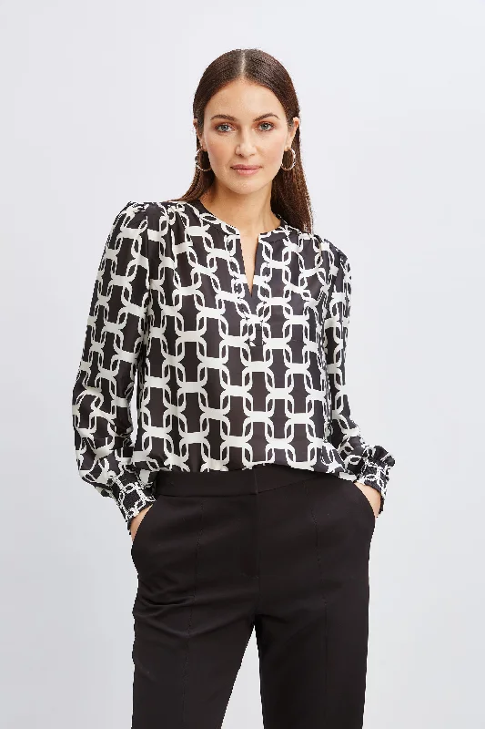 T-Tahari Geometric Chain Shirt Unique Women's Upcycled