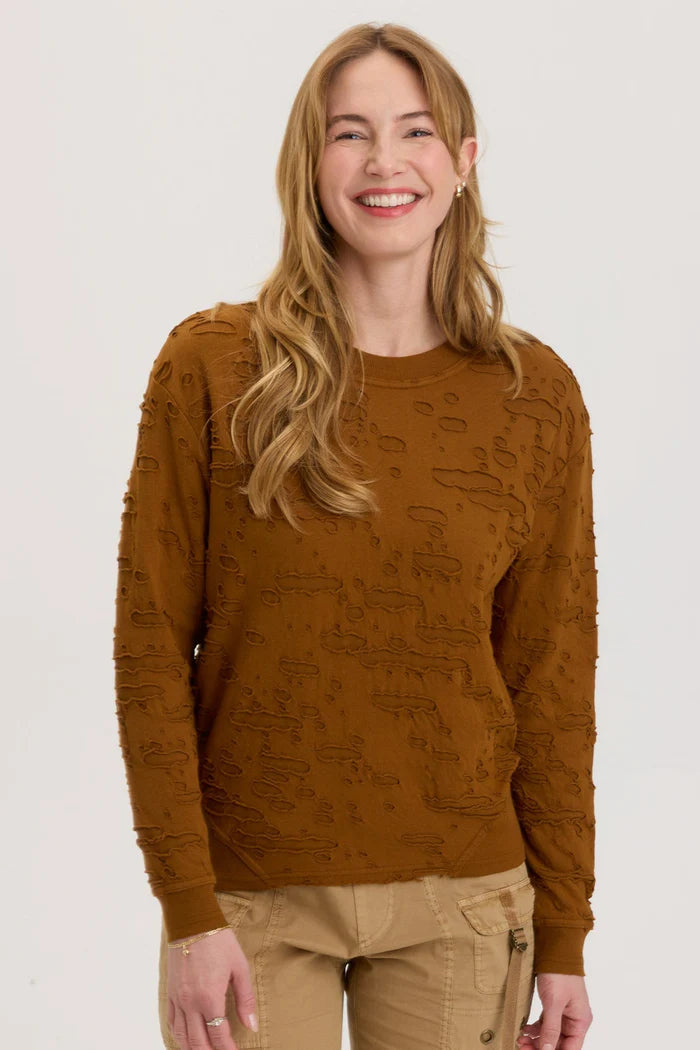 Pugh Long Sleeve Top - Gingerbread Pigment Practical Women's Quick - dry