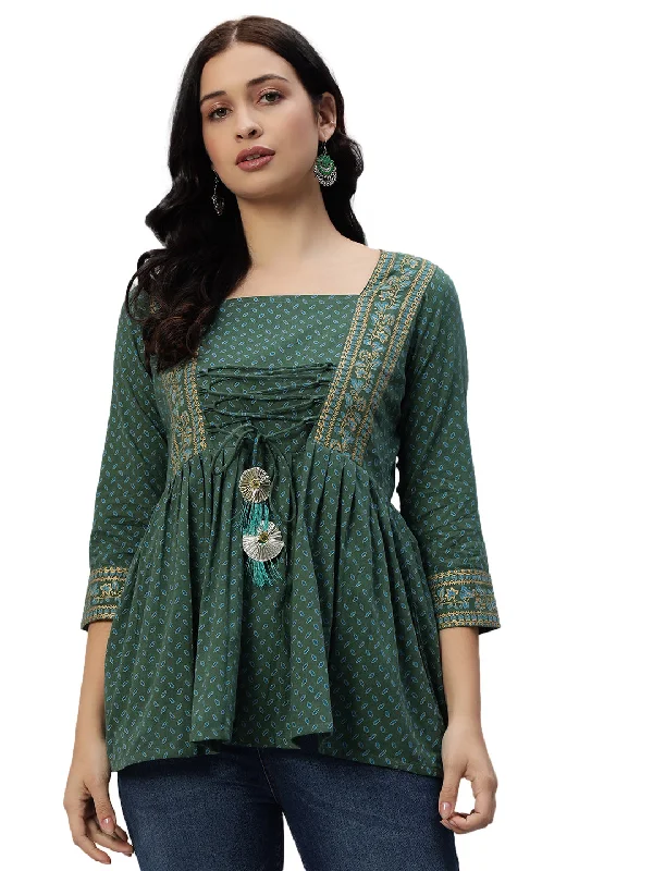 Cotton Printed Regular Top Trendy Women's Oversized