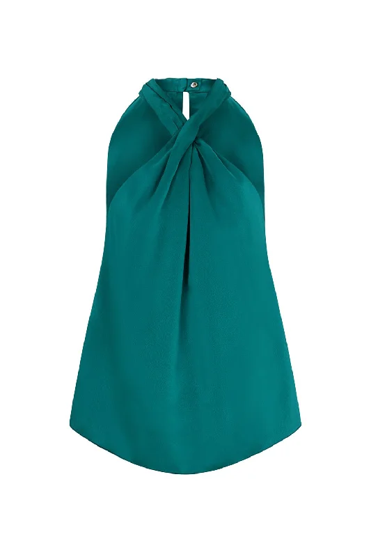 TOP SATEN VERDE British Gentlewoman Style